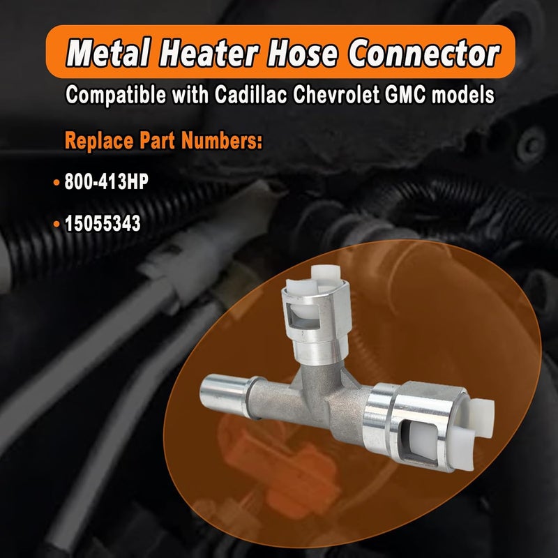 CEYHTLY 800-413HP Metal Heater Hose Connector Compatible with 2000-2014 Cadillac Escalade ESV EXT, Chevrolet Avalanche Silverado 3500 HD Suburban 1500 2500 Tahoe, GMC Sierra 3500 HD Yukon XL 1500 2500 (1 pcs) - Image 2